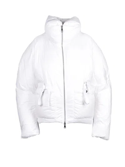 Add Down Jacket With Drawstring And Insulated Design In White