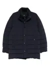Add Down Jacket With Logo In Blue