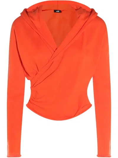 ADD DRAPED-DETAIL HOODIE