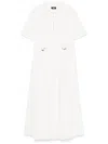 Add Drawstring Midi Dress In White