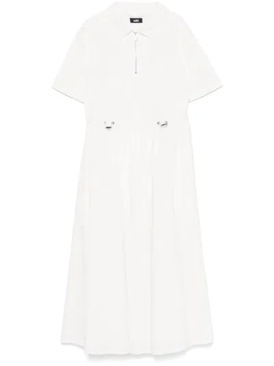 Add Drawstring Midi Dress In White