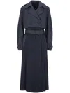 Add Panelled Trench Coat In Blue