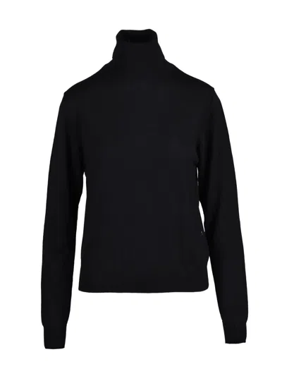 Add Extrafine Merino Wool Turtleneck Sweater With High Neck Design In Black