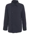 Add Double-breasted Nylon Pea Coat In Blue