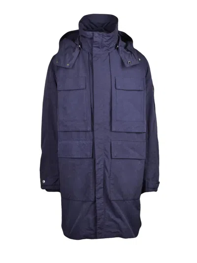 Add Garment Dyed Vintage Parka With Removable Lining And Functional Pockets In Blue