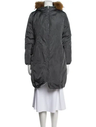 Pre-owned Add Kids' Girls' Down Coat In Grey