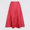 Add Logo-embroidered A-line Skirt In Red