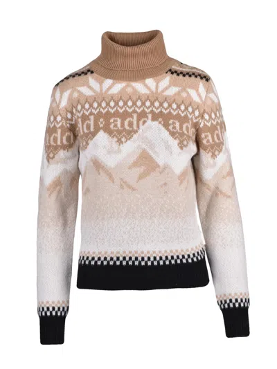 Add Gradient Turtleneck Sweater With Geometric Pattern In Multi