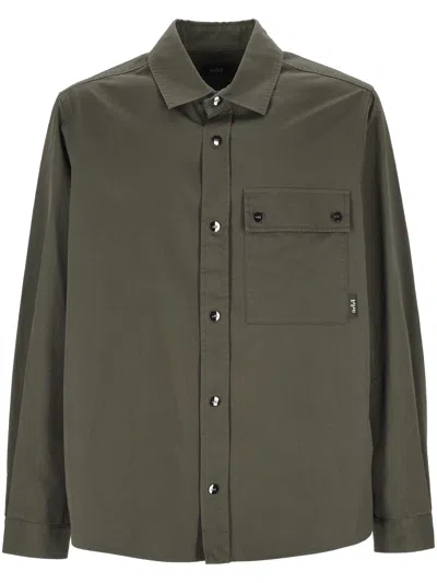 Add Grape Cotton Overshirt In Green
