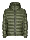 Add Green Quilted Down Jacket With Hood Men In Green