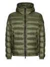 Add Green Quilted Down Jacket With Hood Men In Larice