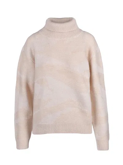 Add High Neck Sweater In Soft Extrafine Merino Wool In Neutral