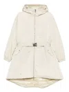 Add Hooded Belted Coat In Neutral