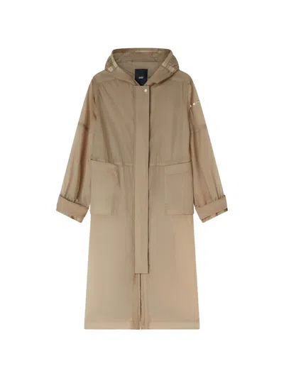 Add Long Beige Parka With Hood In Neutral