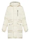 Add Long Quilted Down Coat With Ped Design In Neutral