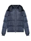 Add Hooded Puffer Jacket In Blue