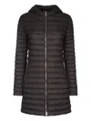 Add Hooded Quilted Coat In Brown
