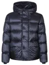 Add Hooded Puffer Jacket In Blue