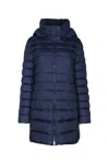 Add Hooded Quilted Coat In Blue