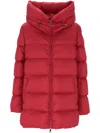 Add Women's Hooded Quilted Down Jacket In Cortina Red