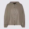 Add Beige Leather Jacket In Brown