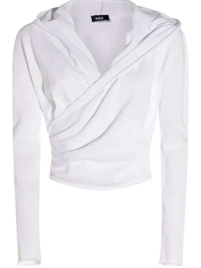 Add Knit Hooded Top Clothing In White