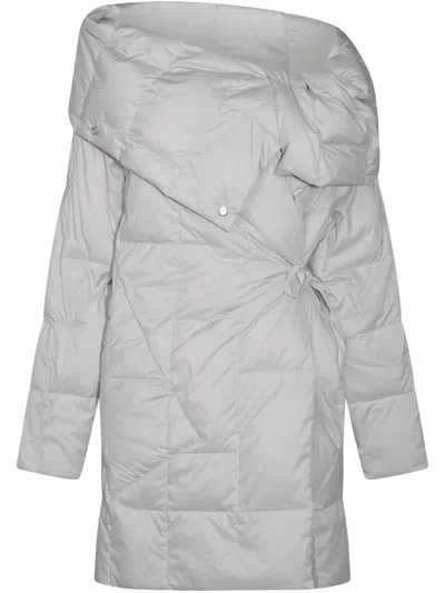 Add Light Grey Plaid High Neck Jacket In Fog