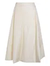 Add Logo-embroidered A-line Skirt In Brown