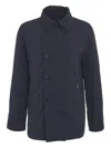 Add Classic Blue Peacoat With Double-breasted Design In Blue