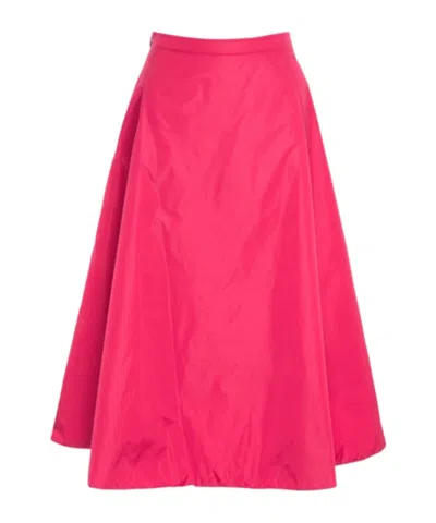 Add Logo-embroidered A-line Skirt In Red