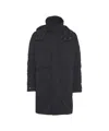Add Long Black Parka With Detachable Hood In Black