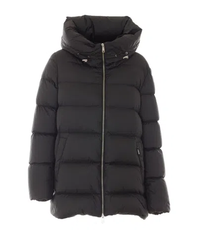 Add Long-sleeved Down Jacket In Black