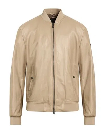 Add Man Jacket Light Brown Size 44 Ovine Leather In Nude