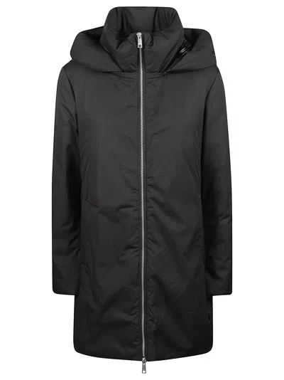 Add Matte Hooded Down Jacket In Black