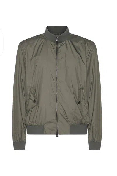 Add Multicolor Nylon Zip-up Bomber Jacket In Gray