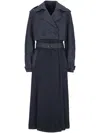 Add Panelled Trench Coat In Blue