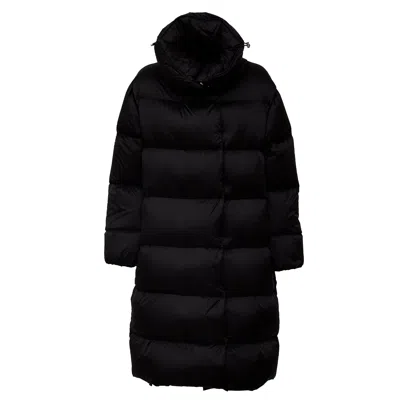 Add Nras High Collar Long Down Coat In Black