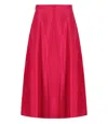 Add Nylon Bright Super Nova Long Skirt In Red