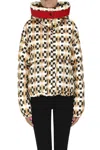 Add Optical Print Short Down Jacket In Multi