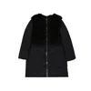 Add Ped Down Coat With Raccoon Fur Detail In Black