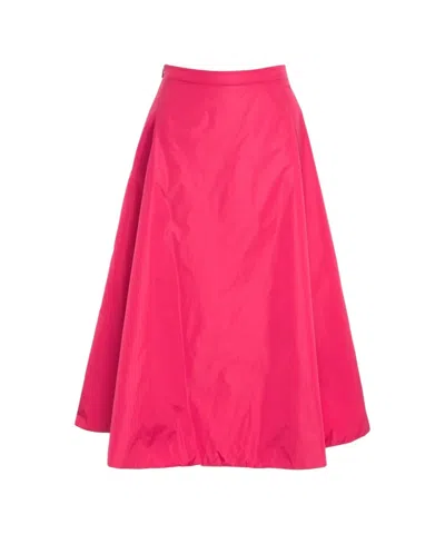 Add Ped Midi Skirt With Flared Silhouette In Pink