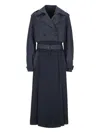 Add Panelled Trench Coat In Blue