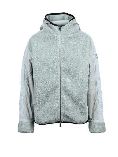 Add Plush Fleece Jacket With Zip Closure And Textured Finish In Green