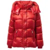 Add Down Jacket With Removable Hood  In Red