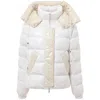 Add Down Jacket With Removable Hood  In White
