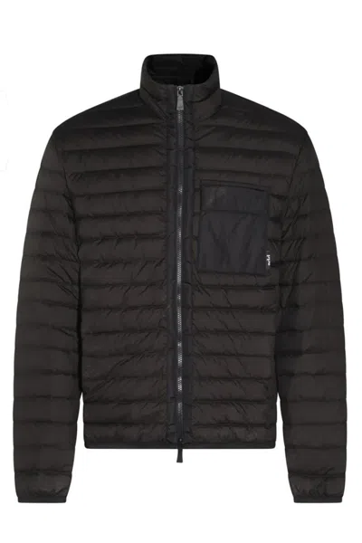 Add Quilted Black Jacket With High Collar