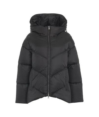 Add Quilted Down Jacket With Logo Details In Black