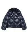 Add Quilted Hooded Jacket In Blue