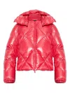 Add Quilted-hooded Jacket In Red