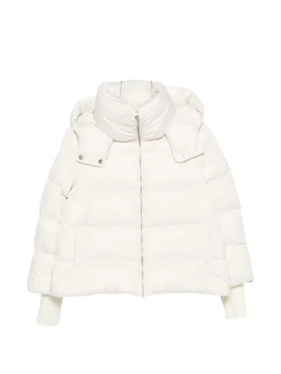 Add Quilted Hooded Jacket In White